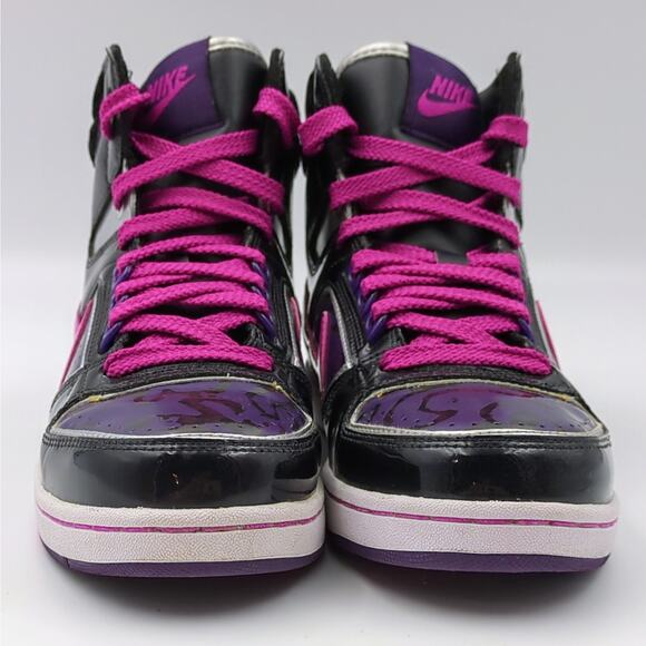 Nike Black and Pink High-Top Sneakers - Picture 2 of 7